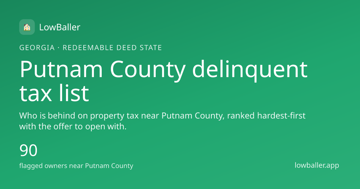 Putnam County Delinquent Tax List 2026: Properties and Sale Rules ...